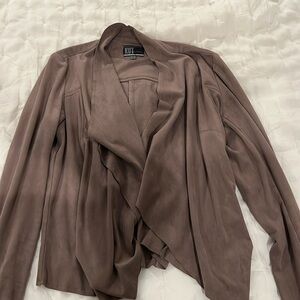 KUT from the Kloth Cardigan velvet style. Taupe color